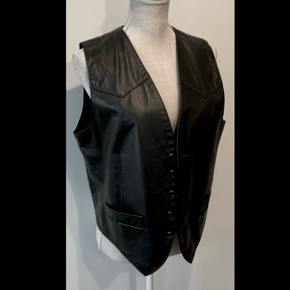 Diamond Leathers Vintage Leather Vest - EUC